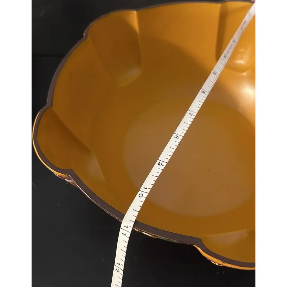 Amscan Large Colorful Plastic Serving Bowl Owl Floral Tropical Scalloped 10”